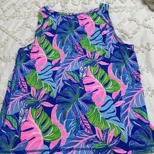 Lilly Pulitzer Blue and Pink Tropical Tank Top